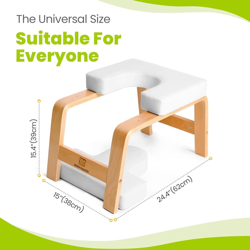 Скамья для йоги на голове - Стул для йоги для всей семьи, спортзала - Деревянные и полиуретановые накладки - Снимает усталость и укрепляет тело (Многоцветный)