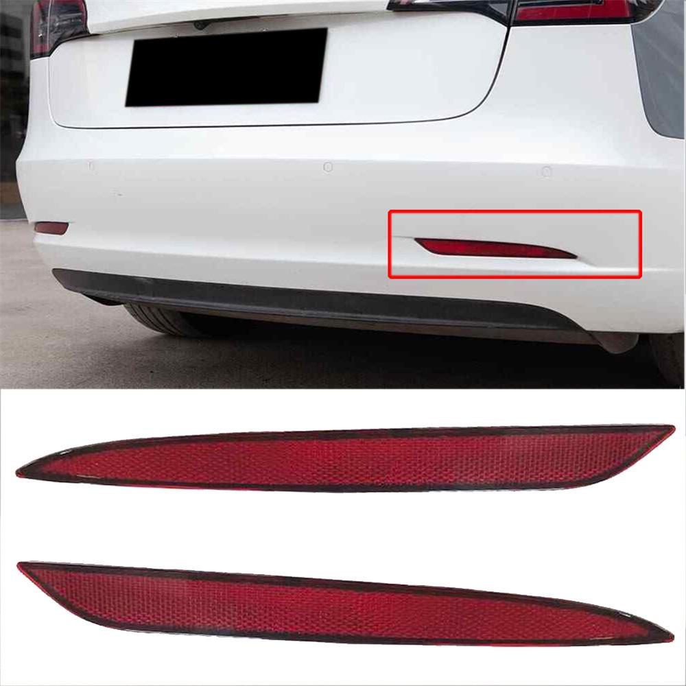 1 Pair Tail Rear Bumper Reflector Red Left Side Right Side For Tesla Model Y