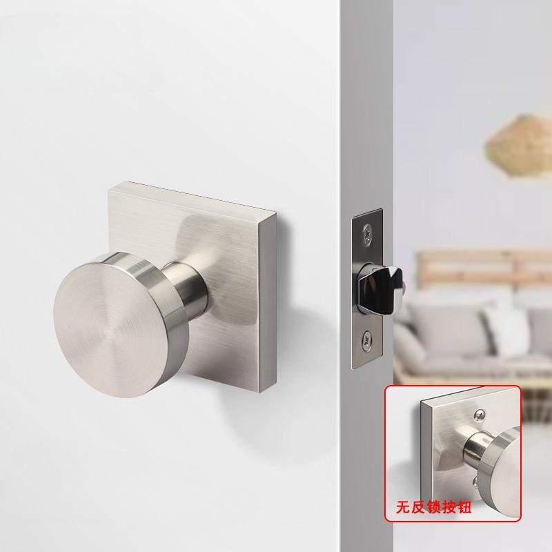 Indoor Home Bathroom Lock Hidden Button Double-sided Latch Door Lock Bedroom Solid Zinc Alloy Gold Double-sided Door Handle