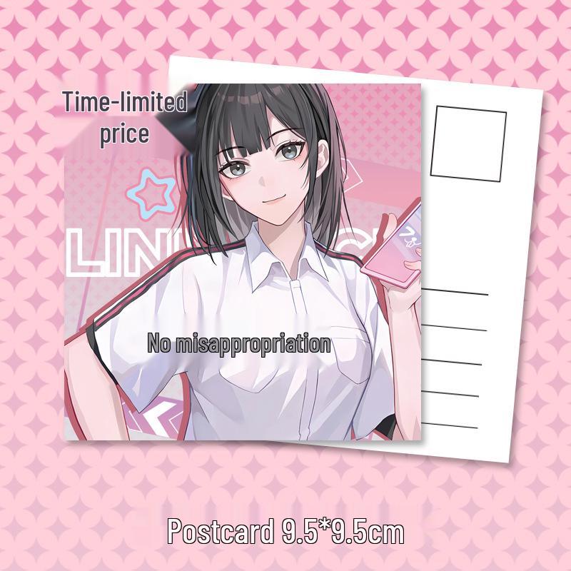 Набор Брелок и Значок Агента Времени Цяо Лин: Товары по аниме с лазерным билетом, открыткой, закладкой и подарком.