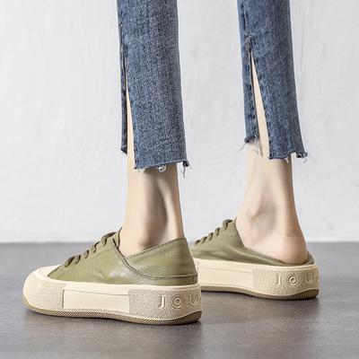Маленькие белые туфли из натуральной кожи, новые весенние женские повседневные спортивные туфли для ленивых на толстой подошве, предназначенные для двух видов одежды