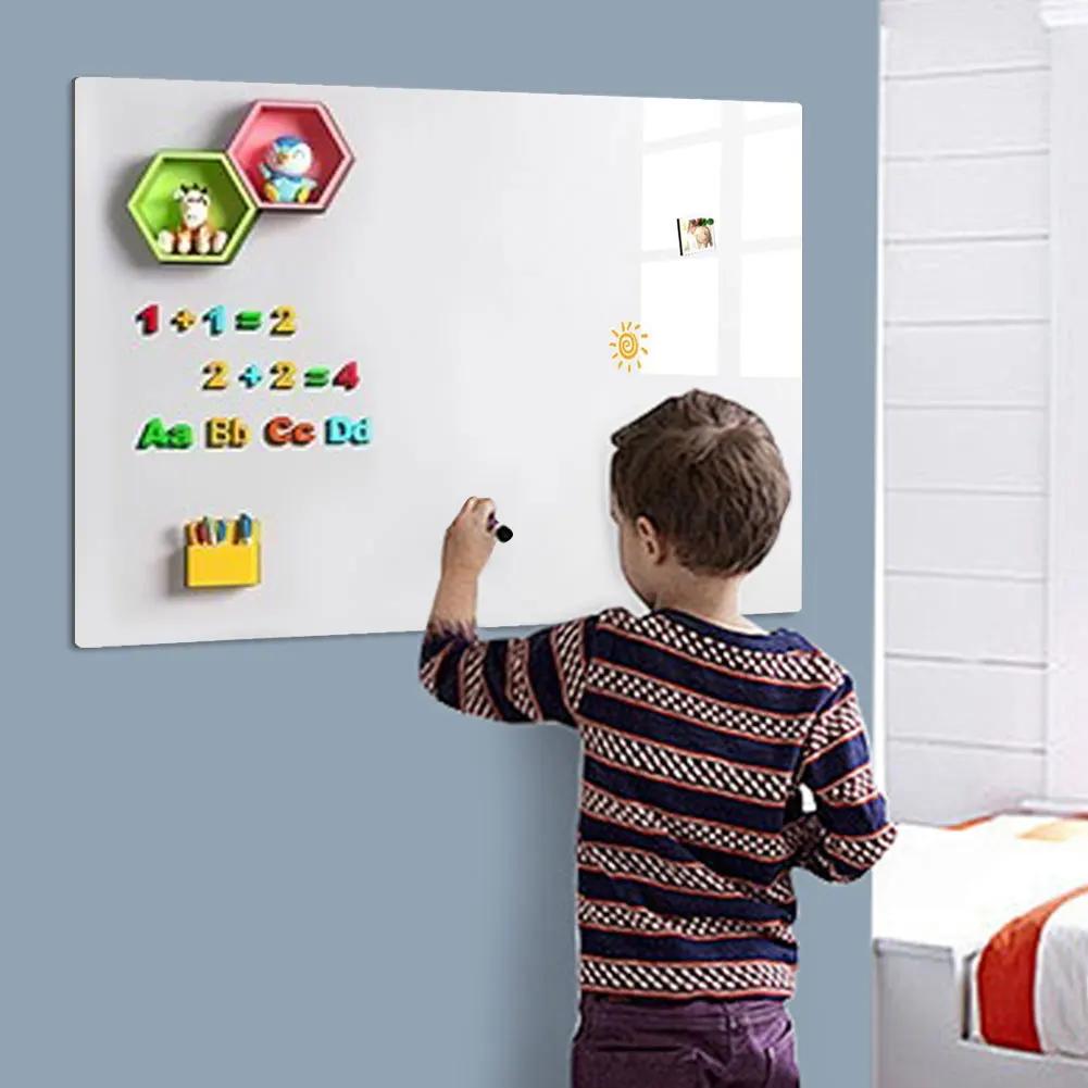 Magnetic White Board Sticker Whiteboard Stick On Wall Magnetic Dry Erase Whiteboard for Teaching Training Office and Home Use