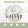 Set of 2 modern white dining chairs with PU leather backrest upholstery and black metal legs, suitable for dining room, kitchen and bedroom.