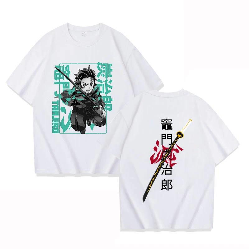 Hot Sale Demon Slayer Kamado Tanjirou Graphic Print T-shirt Women Men Loose Casual Oversized Top Summer New Tee Streetwear Harajuku Short Sleeve