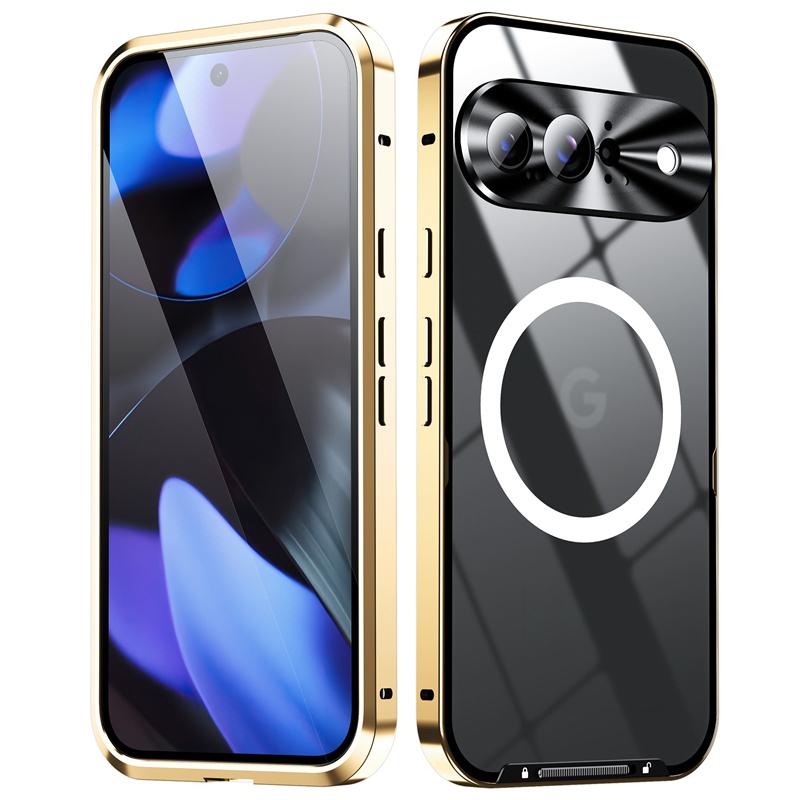 Алюминиевый сплав рамка прозрачный магнитный чехол для Google Pixel 9 Pro XL 8 Pro 7A беспроводной зарядки тонкий ударопрочный прозрачный акриловый чехол для телефона