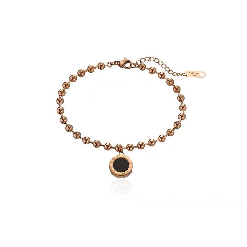 Trendy Gold Rose Geometric Titanium Steel Bracelet For Women 2024 Summer