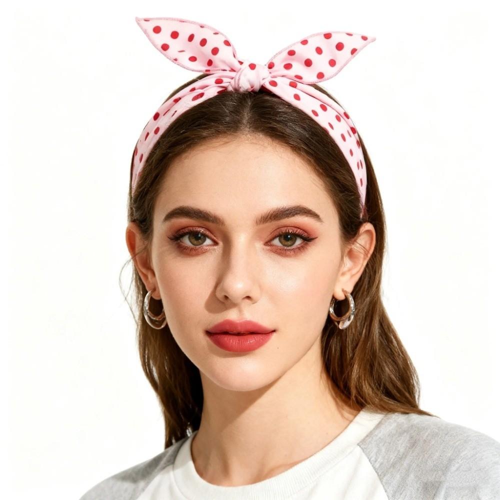 Thin Polka Dots Triangle Scarf Polyester Head Wraps Elegent Foulard Hair Band  Women