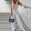 Wide-leg Pants Set Elegant Sleeveless V Neck Women's Suit Set with Irregular Waistcoat Wide Leg Trousers Formal for Office