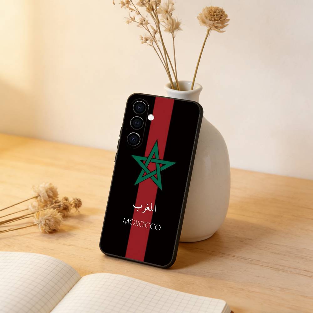 M-Maroc Morocco Flag Phone Case For Samsung Galaxy A73,A72,A71,A70,A53,A52,A51,Others Soft Black Cover