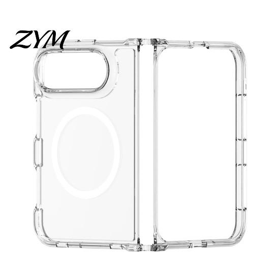 Transparent Flexible Phone Shell Magnetic Clear Case for IPhoneDuo 2026, TPU Anti-Yellowing Cover Thin Foldable Protector with Precise Cutouts,