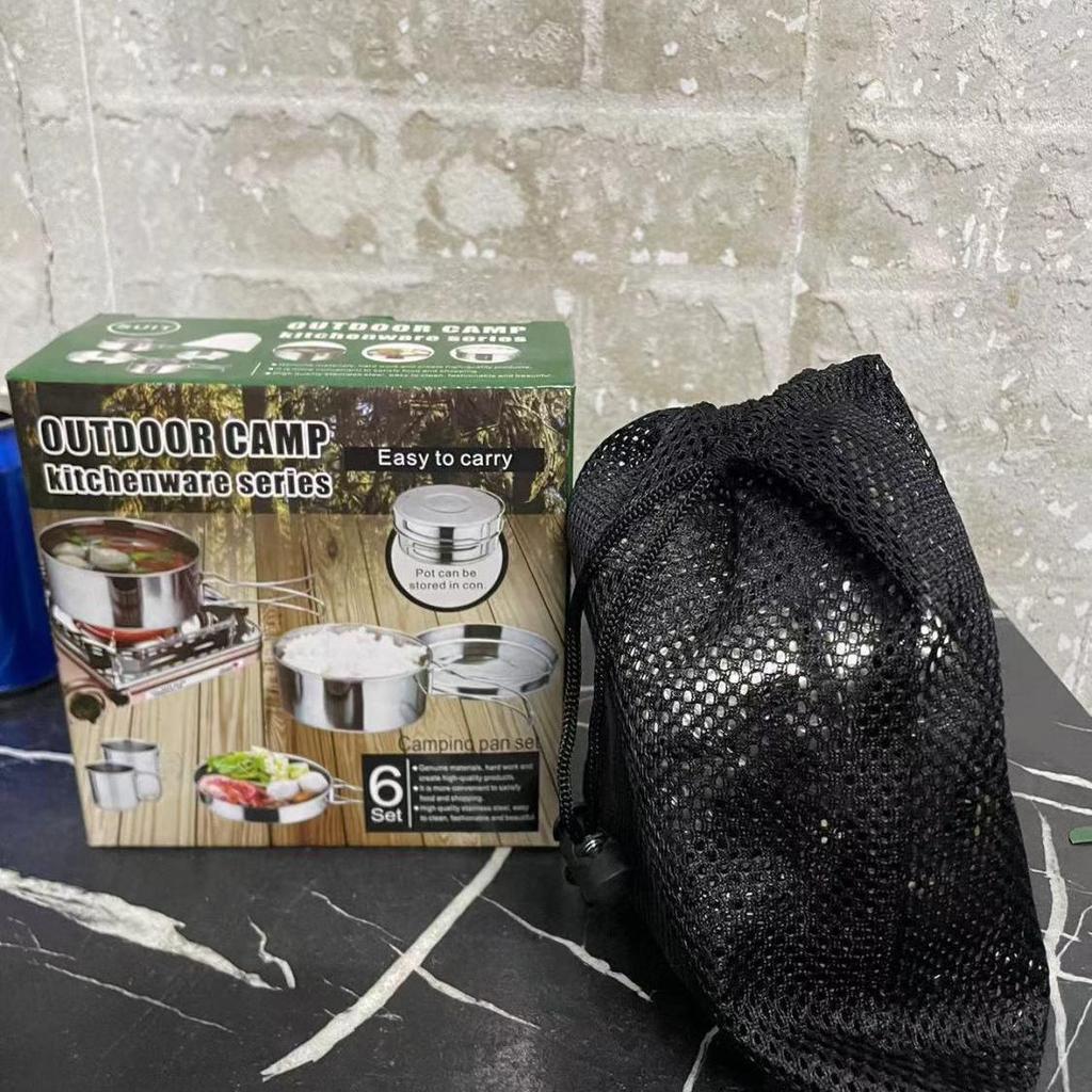 Набор складной походной посуды из нержавеющей стали 304 - Прочная, портативная и складная посуда для приключений на открытом воздухе.