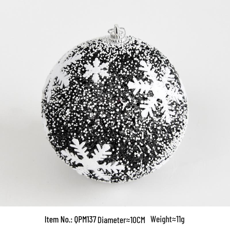 Набор ornaments для Рождественской елки из черной и серебристой пены - 8см Расписной шар и 10см Самоклеящиеся украшения