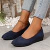 Spring New Large Size Pointed Wedge Heel Single Shoes Women's Doudou Shoes Sports and Leisure Shoes Women