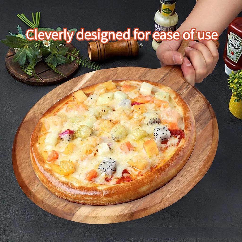 Разделочная доска из акации, разделочная доска из акации с ручкой, круглая/прямоугольная, переносная деревянная тарелка, поднос для сервировки кухни