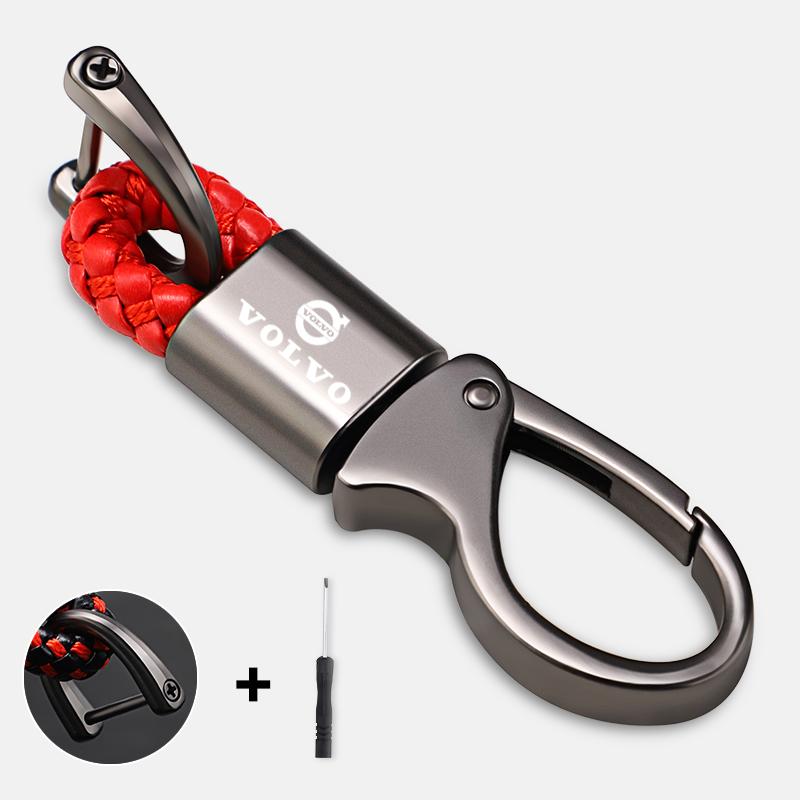 Zinc Alloy Braided Rope Keyring Key Chain Ring Car Logo Keychain For Volvo ES90 EC40 EX40 EM90 XC90 V90 V60 XC60 V40 S80 S60 S90