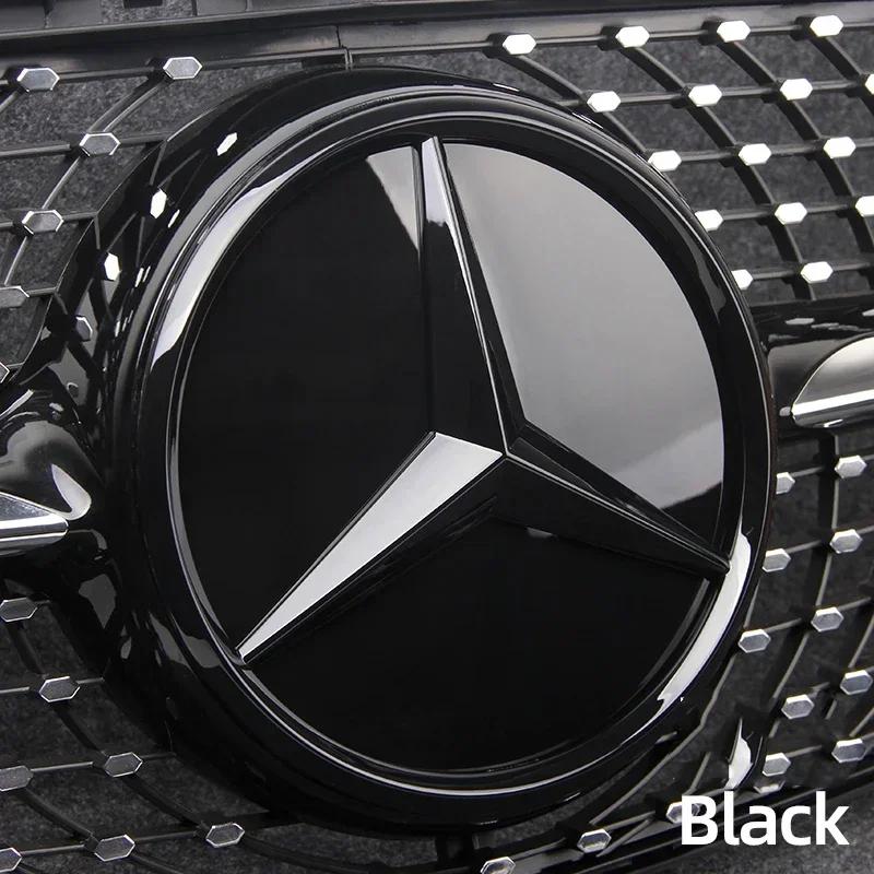 Car Front Grille Emblem Star Badge Logo Chrome black Silver 3D Mirror Mercedes Benz AMG W205 W204 W253 W213 W206 W166 gle glc UK1