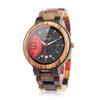 Men's Colorful Wooden Watch Analog Quartz Date Display Wooden Watch Handmade Luxury Casual Watch with Gift Box for Men