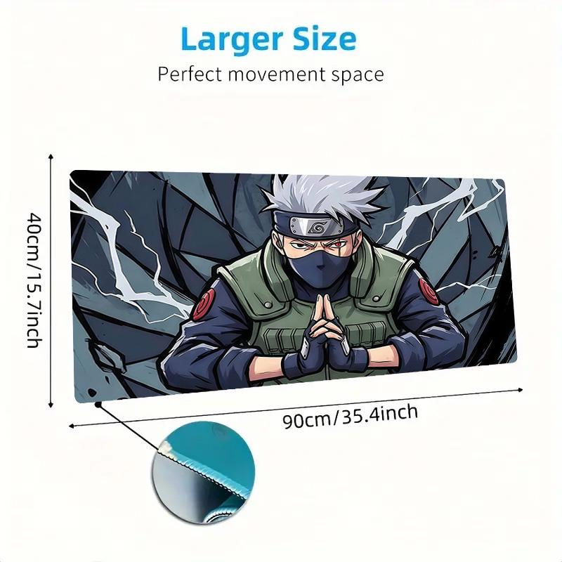 Kakashi Hatake Print Cushion Non-slip Laptop Tablet Big Mousepad XXL Mat Mini PC Playmat With Lock edge