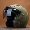 Harley Motorcycle Helmet Retro Prince Motorcycle Half Helmet Leather Helmet Men and Women Scooter Electric Car Horn Hat Four Seasons