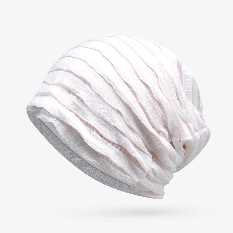 Women's Breathable Thin Cotton Pullover Hat - Spring/Summer Headscarf, Confinement, Sleep, and Outdoor Leisure Cap.