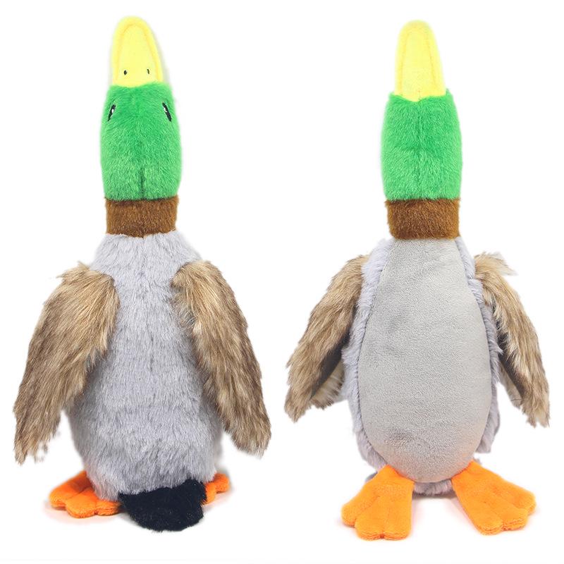 Cute Plush Duck Squeaky Toy Dog Chew Rope for Teeth Cleaning Interactive Stuffed Animal Pet Plaything