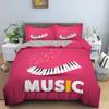 Music Bedding Set Piano Keyboard Music Note Duvet Cover Queen Size Bed Linen Comforter Microfiber Guitar Polyester Bedding Sets