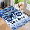 Custom Name Yamaha Racing Crystal Velvet Floor Rug Personalized Text Soft Carpet Home Decor