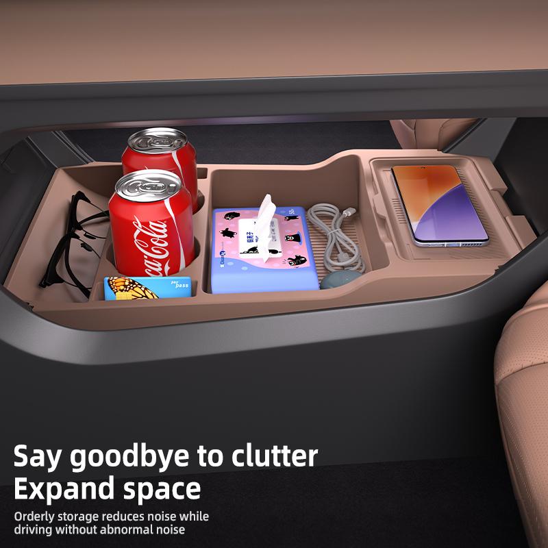 Для Changan Oshan X7 PLUS 2024 2025 Органайзер для хранения в центральном подлокотнике, скрытый ящик, держатель для стакана, аксессуары для интерьера