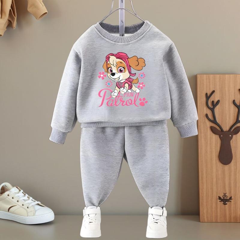 PAW PATROL Cartoon Printed Girls O Neck Hoodies and Long Pant Two Piece Sets Kids Casual Sweatshirts Set Children's Tracksuit