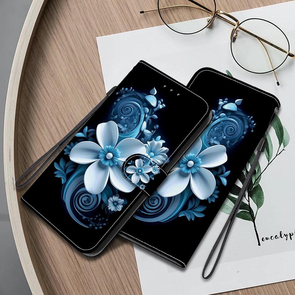 3D Абстрактное искусство Живопись Цветы Животные Кожаный телефон Кошелек Чехол-книжка Подставка для Google 8 Infinix Note 40 Tecno Camon 30 Магнитный слот для карт Флип-чехол