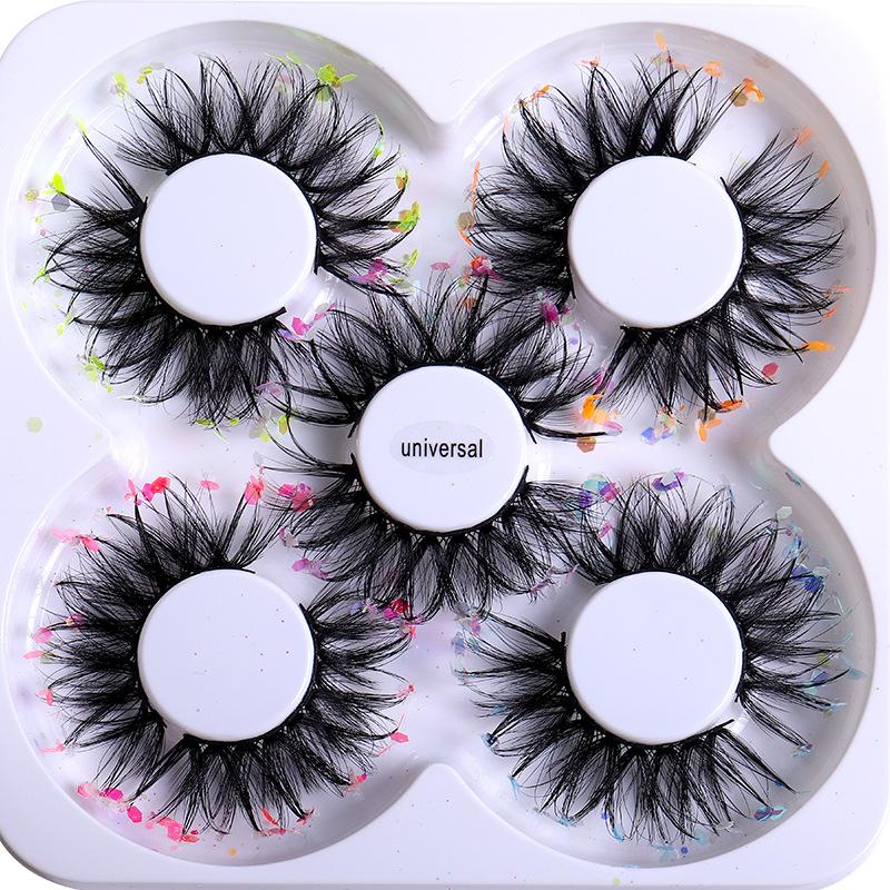 Европейские и американские посадки накладных ресниц 5 пар светящихся моделей Натуральные послушные толстые привитые ресницы