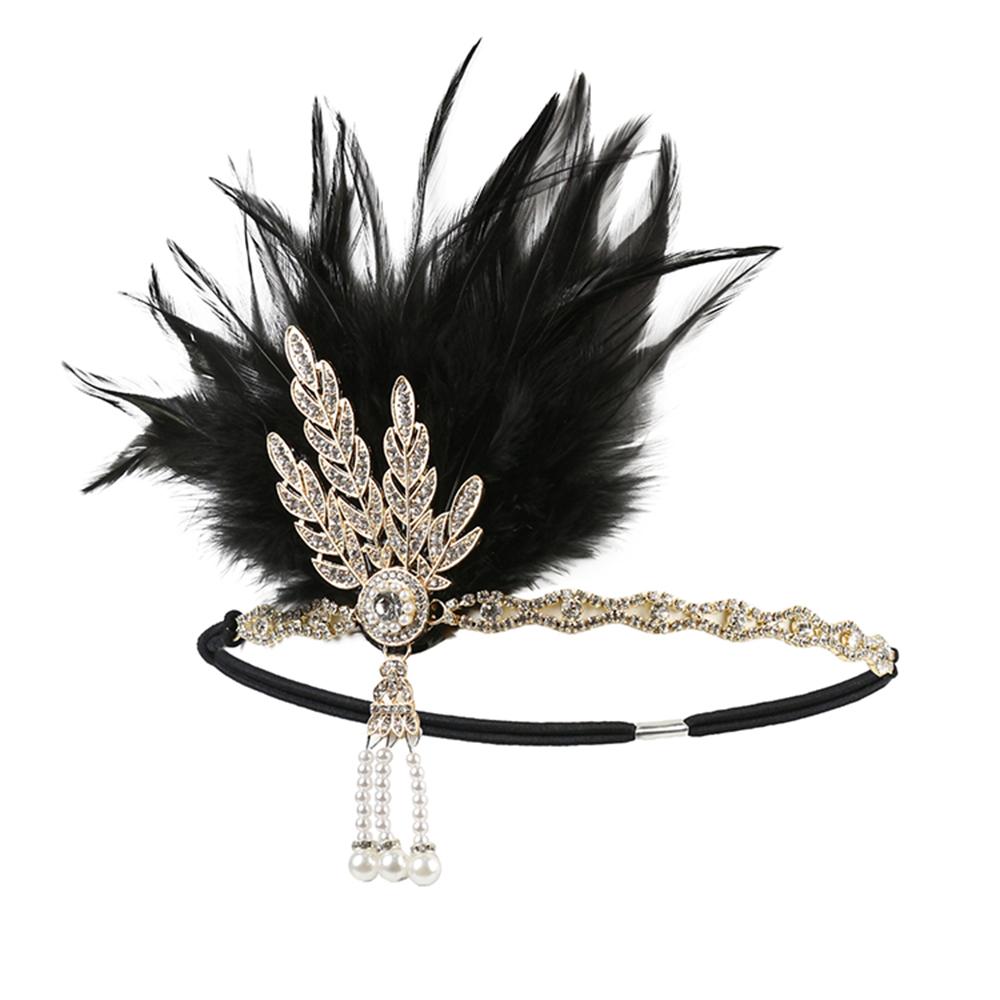 Handmade Wedding Headband Retro Rhinestone Pearl Hair Accessories for Halloween Costume Carnival
