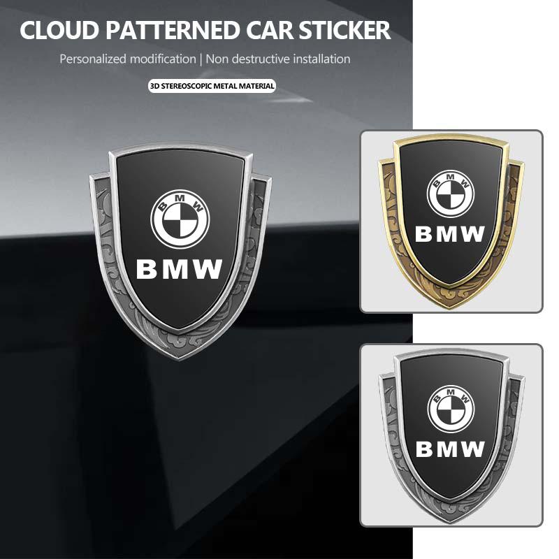 HKUG1 Car Metal Shield Emblem Side Fender Body Trunk Badge Sticker For BMW M 1 3 4 5 6 7 Series M3 M6 F01 F02E34 E36 E70 F10 X6 X1