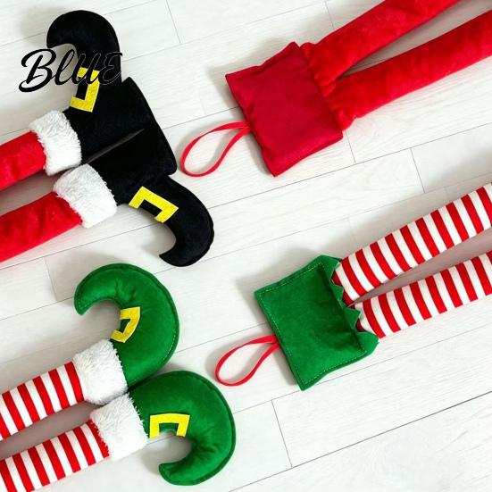 Рождественский ornament для женщин Ноги эльфа Ноги Санты Подвесные ornaments Плюшевый набивной Рождественский Автомобильный кулон Декоративный Веселый Праздничный Декор Ручка двери зеркала,