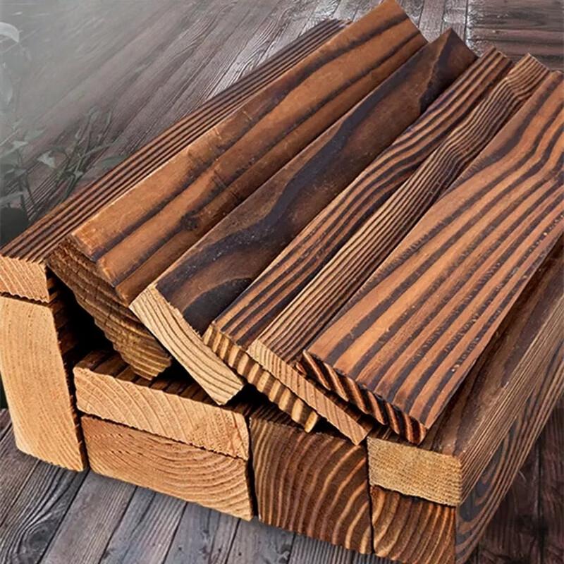 Carbonized Scots Pine Solid Wood Outdoor Fence Board