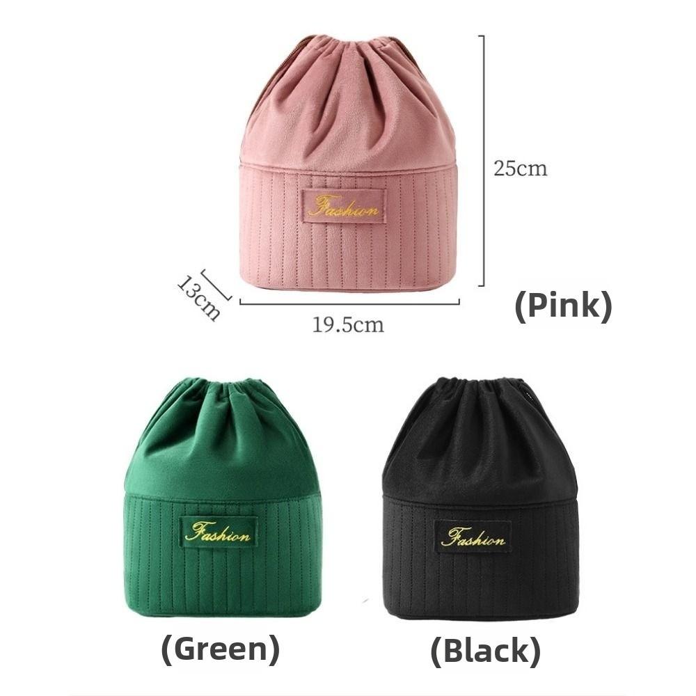 Convenient Multicolor Makeup Bag Large Capacity Flannel Drastring Storage Bag Multi-functional Toiletry Bag Unisex