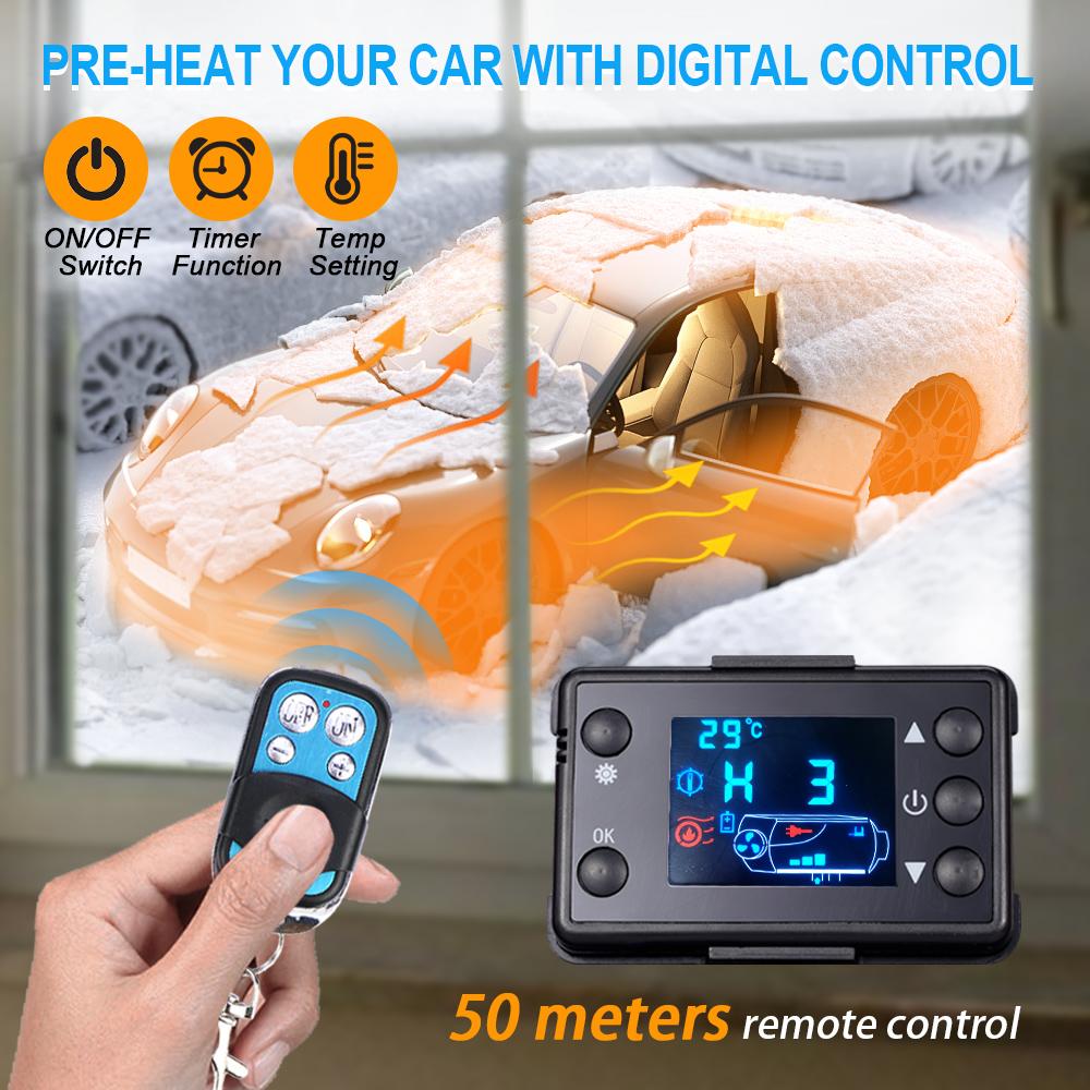 5-8KW 12/24V Air Diesel Heater Portable Noise Reduction LCD Monitor Parking Warmer For Car Truck Boat RV Parking Heater Heating