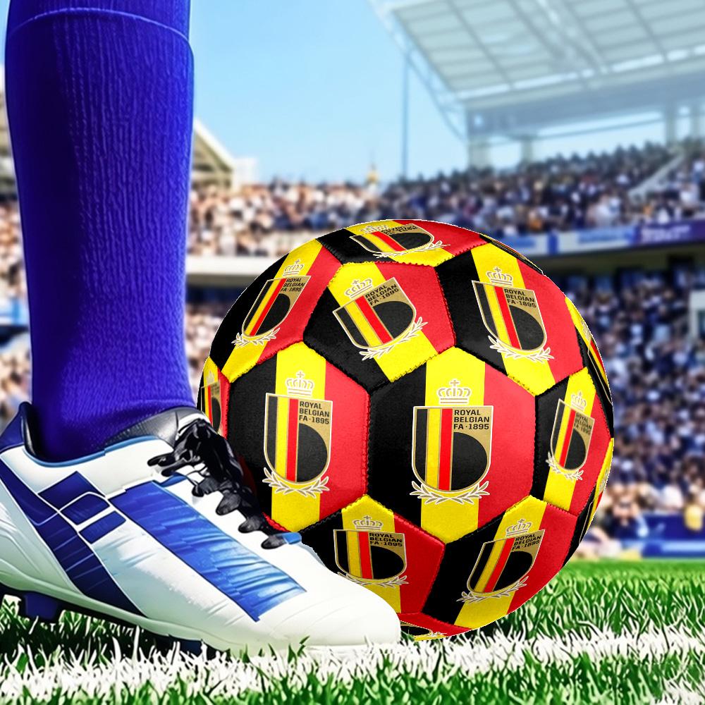Belgian Football Association Emblem Size 5 Soccer Ball, Suitable for Training and Matches, High-Elasticity, Wear-Resistant Material Gift for Fan