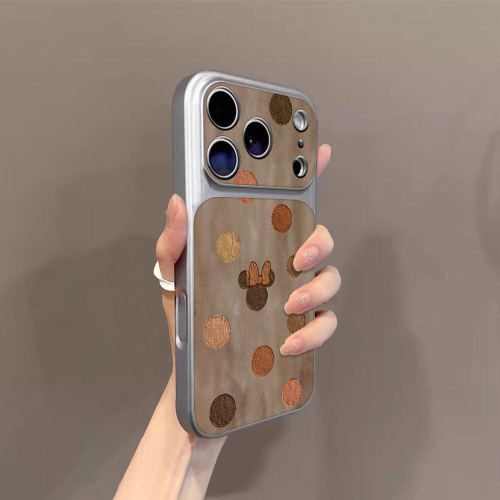 Чехол для мобильного телефона iPhone17promax с принтом в горошек, защитой от отпечатков пальцев, Микки Маус, Apple 16pro, новый 15pro, нишевый