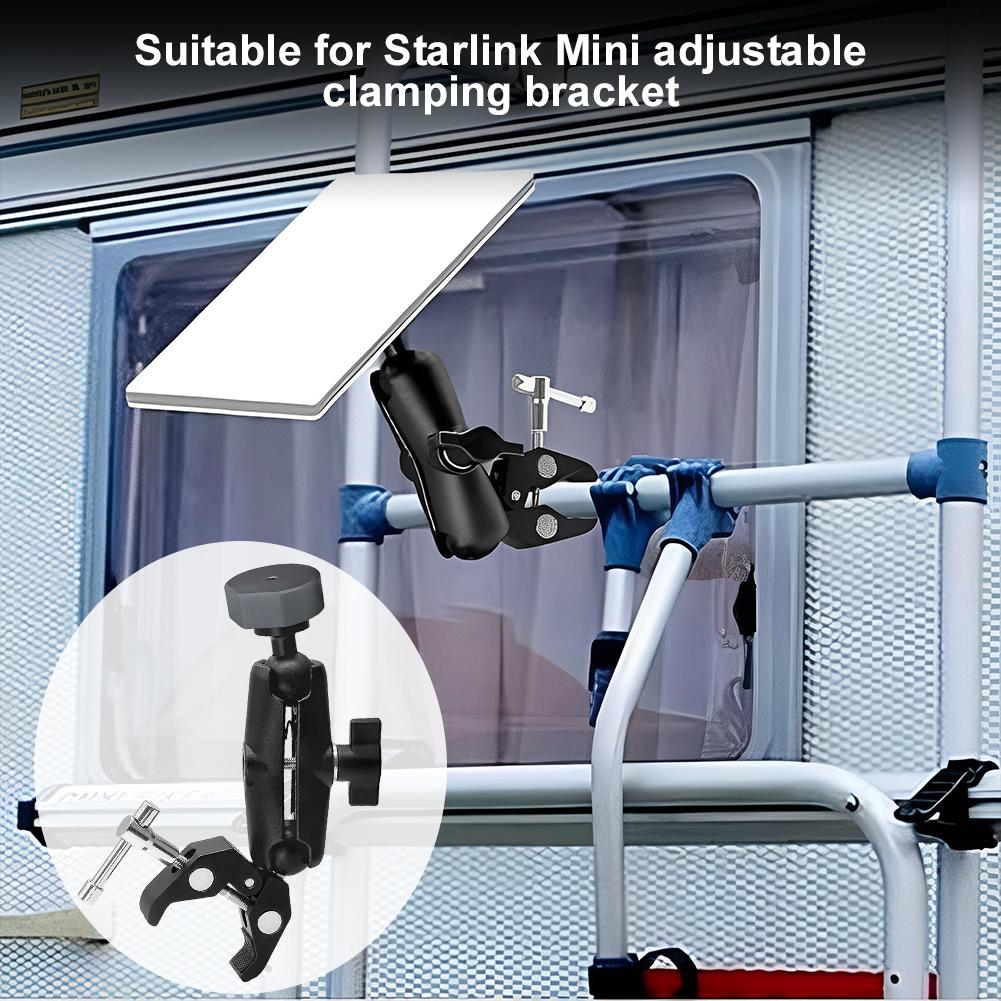 For Starlink Mini Clamp Bracket Kit Adjustable Pole Mount Clamp Mount for RV Ladders Roof Rack Balcony