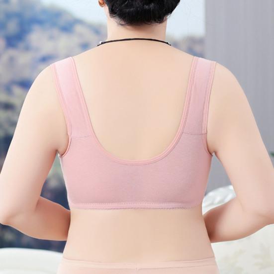 Бюстгальтер для женщин среднего возраста, эластичный, широкий, с застежкой на пуговицы спереди, большого размера, с тонким цветочным принтом, ударопрочный