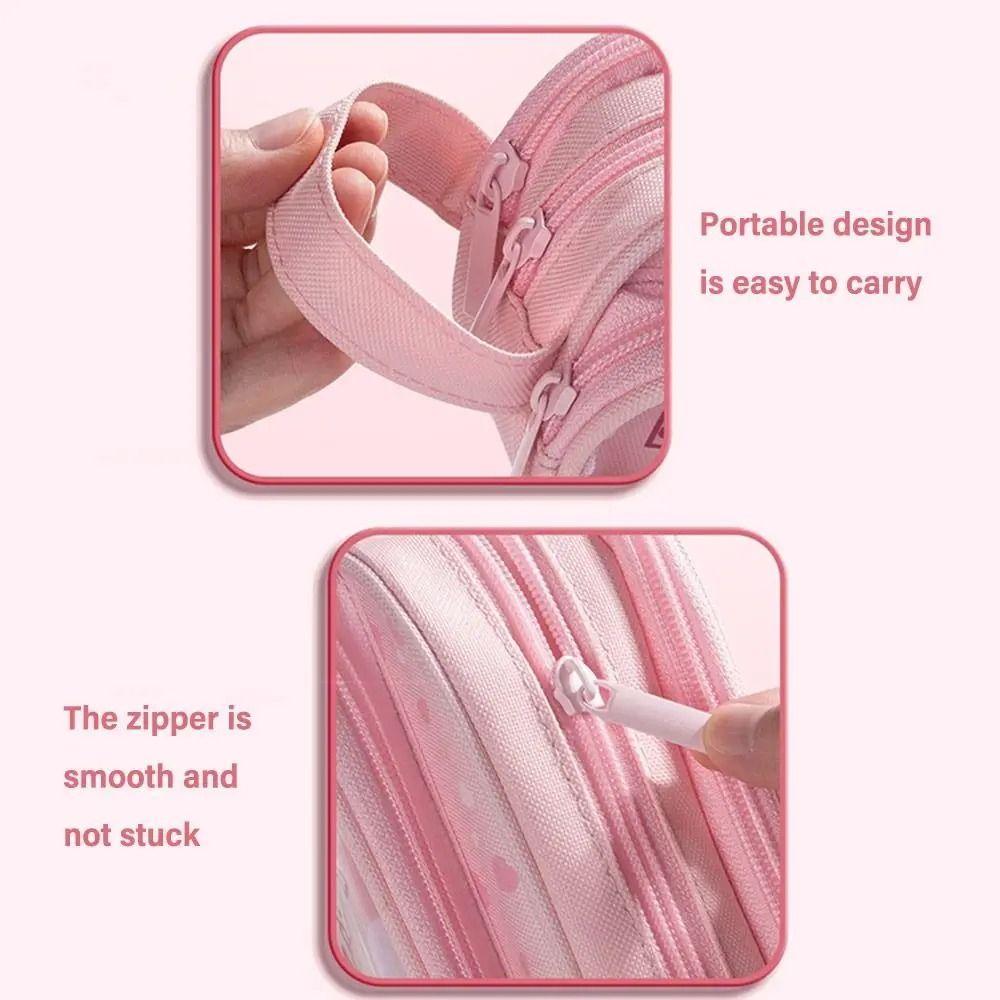 Three-Layers Cartoon Girls Pencil Bag Large Capacity Multi Layered Stationery Bag  Student