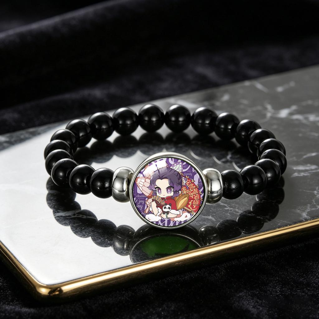 Demon Slayer Anime Bead Bracelet, Time Gem Fan Memorial Wristband Jewelry