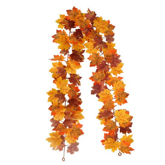 5.7Ft Fall Maple Leaf Garland Artificial Autumn Foliage Garland Harvest Hanging Vine