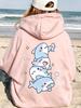 Lady Shark Pattern Hoodie - Fashionable and Versatile Sweatshirt Suitable for Casual Wearing  hoodies women sweatshirt