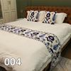 European Cotton and Linen Bed Flag with Diamond Shaped Flower Pattern Beds End Towel Hotel Homestay Special Bedding Bed End Cover Cushion Pillow