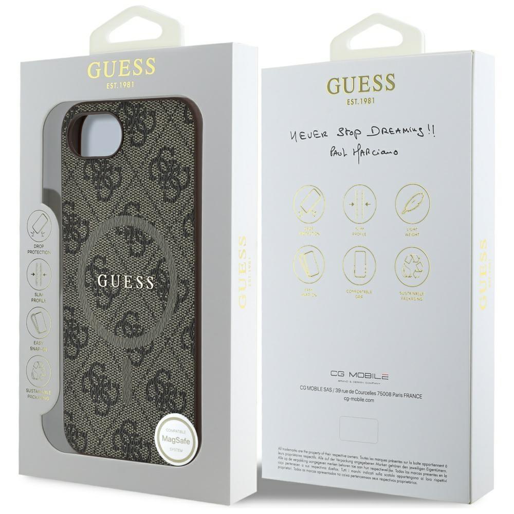 Etui do iPhone 16e Guess MagSafe Brązowy