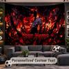 Wall Hanging Tapestry Custom NameChainsaw Man Pattern Personalized Printed Fabric Wall Decor