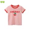 Летняя детская футболка с короткими рукавами и рисунком клубники для девочек