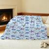 Plush Flannel Fleece Blanket, Ocean Theme with Starfish & Seashell Design, Soft Warm No Shedding, Cozy Single Bedroom Throw for Halloween & Christmas.